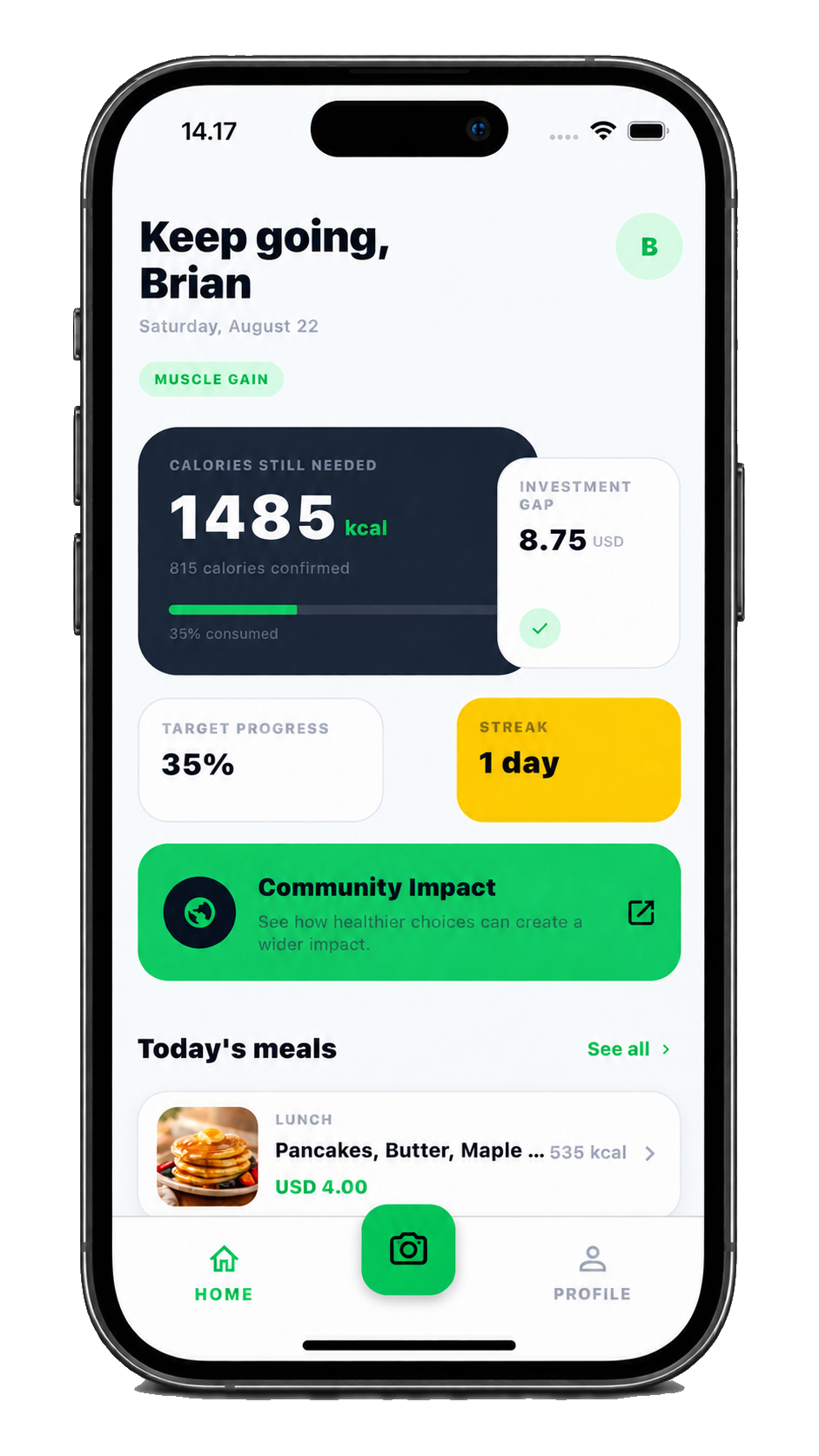 FreshPlate Real Mobile Dashboard Screen