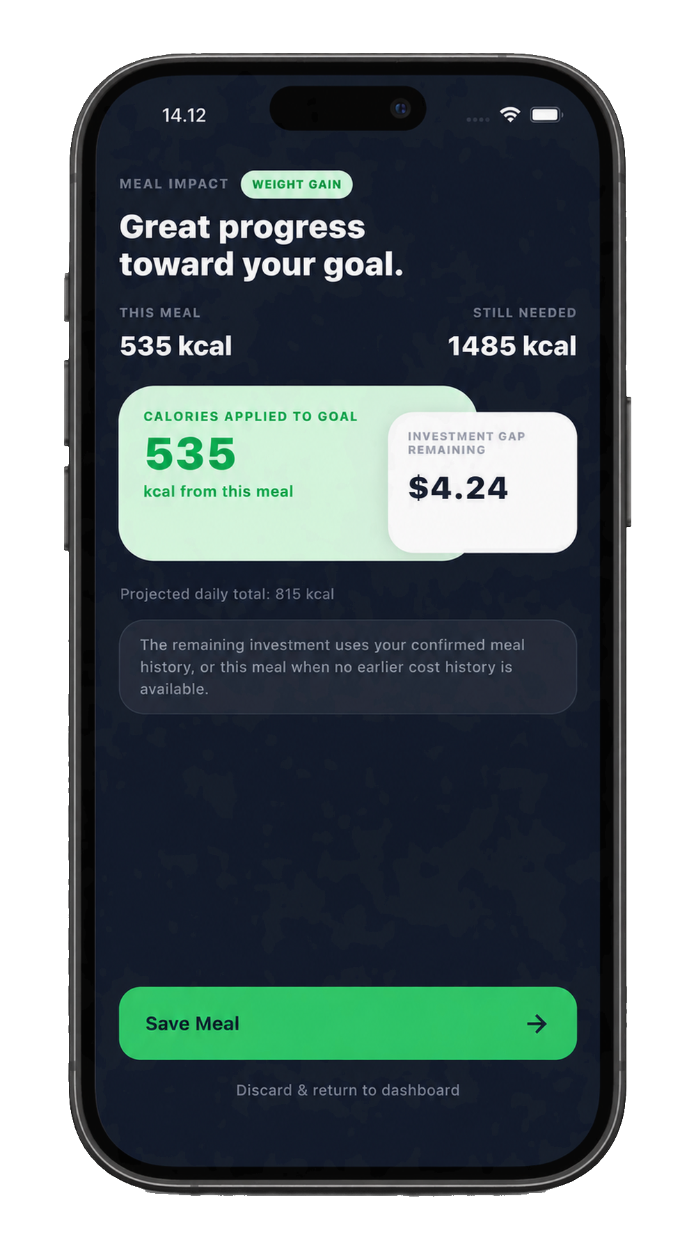 FreshPlate Muscle Gain Meal Impact Screen
